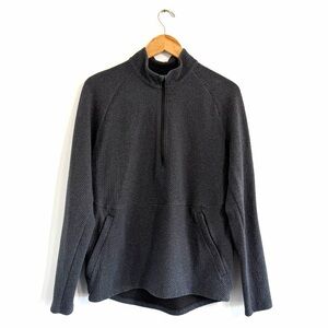Lululemon At Ease Half-Zip Heathered Black pullover athleisure